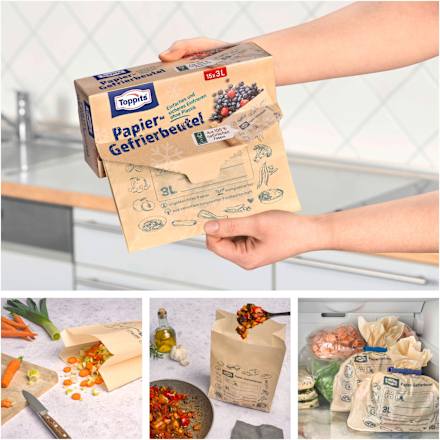 Papieren diepvrieszakken 3 l, 15 stuks