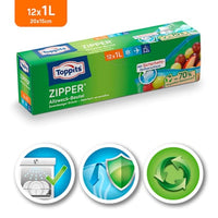 Allround tas met rits 1 L, 12 stuks