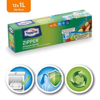 Allround tas met rits 1 L, 12 stuks