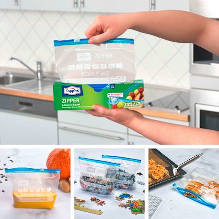 Allround tas met rits 1 L, 12 stuks