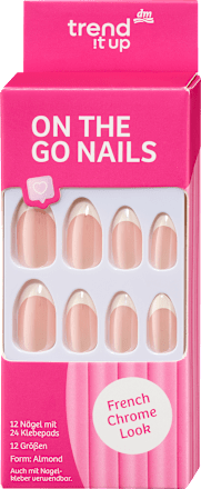 Künstliche Nägel,  French Chrome Look In My Pink Era, 12 St