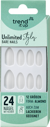 Kunstnagels Unlimited Style Bare, 24 stuks