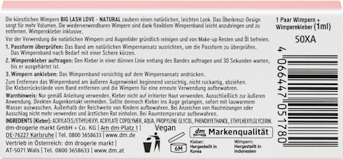 Künstliche Wimpern Big Lash Love Natural (1 Paar), 2 St