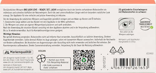 Künstliche Wimpern Big Lash Love Ready, Set, Lash!, 20 St