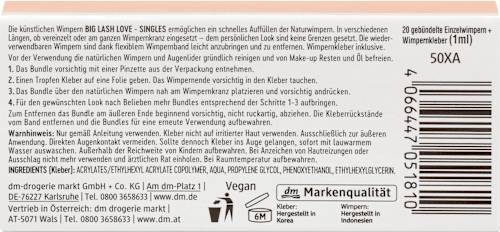 Kunstmatige wimpers Big Lash Love Singles, 1 st.