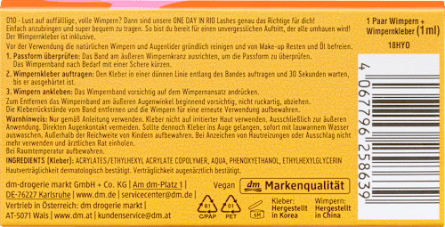 Künstliche Wimpern One Day In Rio 010 (1 Paar), 1 St