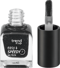 Nagellack Easy & Speedy 450 Black Glitter, 6 ml trend !t up