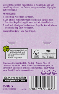 Nagelstickerset sierlijke bloemen, 1 st.