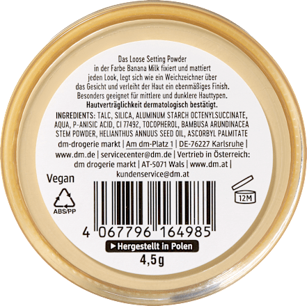 Puder Banana Milk Loose, 4,5 g