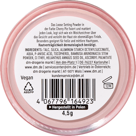 Puder Cherry Pie Loose, 4,5 g