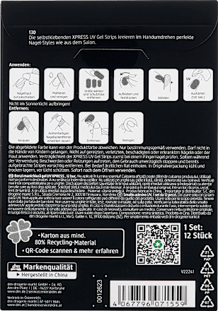 UV Gel Nagelfolie XPRESS Manicure 130 Statement Rood, 12 stuks