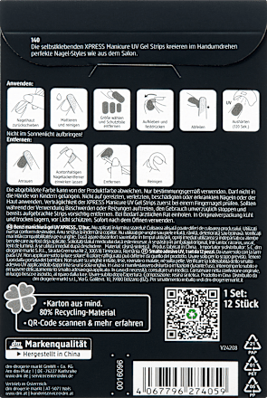 UV Gel Nagelfolien XPRESS Manicure 140 Vintage Rose, 12 St