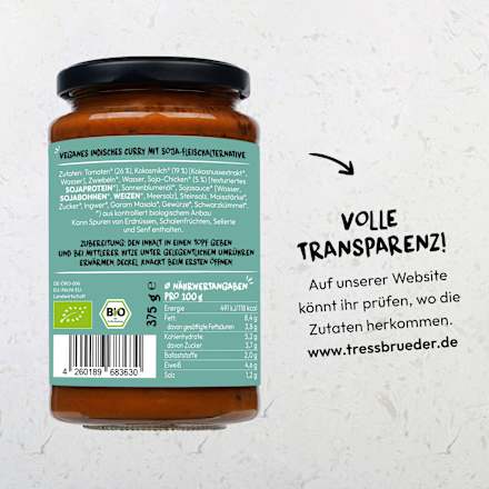 Fertiggericht, Typ Butter Chicken Curry, 375 g