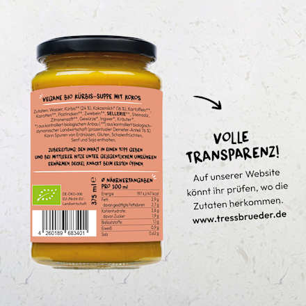 Suppe, Kürbis Kokos, 375 ml