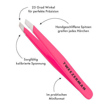 Pinzette, Mini Slant Tweezer Neon Pink, 1 St