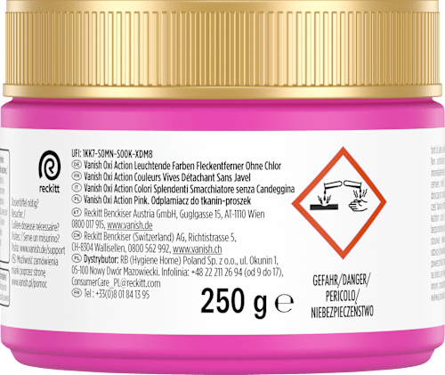 Fleckenentferner Pulver Oxi Action Pink, 250 g