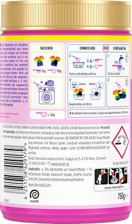Fleckenentferner Pulver Oxi Action Pink, 750 g