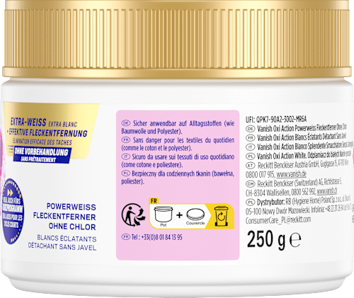 Fleckenentferner Pulver Oxi Action Weiss, 250 g