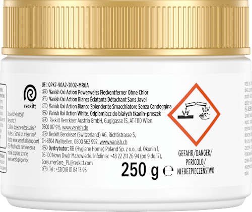 Fleckenentferner Pulver Oxi Action Weiss, 250 g