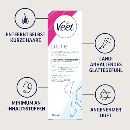 Enthaarungscreme Körper & Beine sensitiv, 90 ml Veet