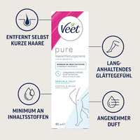 Enthaarungscreme Körper & Beine sensitiv, 90 ml Veet