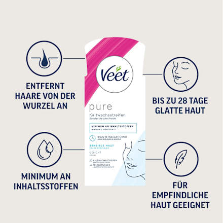 Kaltwachsstreifen Gesicht sensitive, 20 St