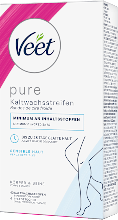 Koude waxstrips lichaam &amp; benen gevoelig, 40 stuks