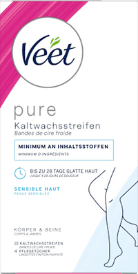 Koude waxstrips lichaam &amp; benen gevoelig, 22 stuks