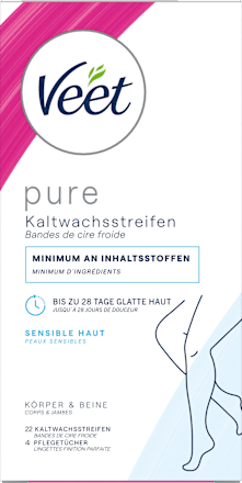 Koude waxstrips lichaam &amp; benen gevoelig, 22 stuks