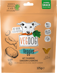 Hondensnacks met tuinbonen, duindoorn en kurkuma, Veggies immune, 125 g
