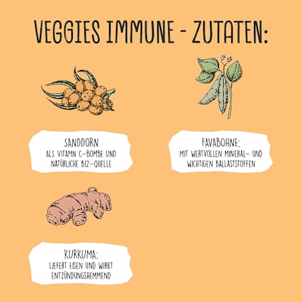 Hundeleckerli mit Favabohne, Sanddorn & Kurkuma, Veggies immune, 125 g