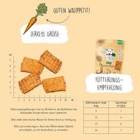 Hondensnacks met wortel- en beukenrook, gedroogd vlees, 80 g