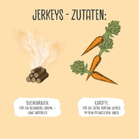 Hondensnacks met wortel- en beukenrook, gedroogd vlees, 80 g
