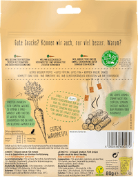 Hondensnacks met wortel- en beukenrook, gedroogd vlees, 80 g