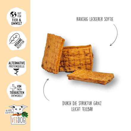 Hondensnacks met wortel- en beukenrook, gedroogd vlees, 80 g
