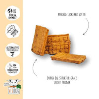 Hondensnacks met wortel- en beukenrook, gedroogd vlees, 80 g