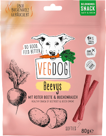 Hundeleckerli mit roter Beete & Buchenrauch, Beevys, 80 g