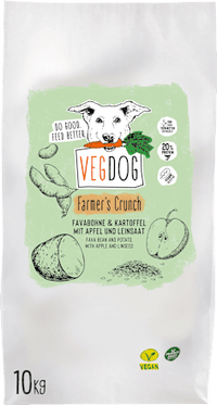 Droog hondenvoer met aardappel, erwt &amp; tuinboon, Farmers Crunch, veganistisch, 10 kg
