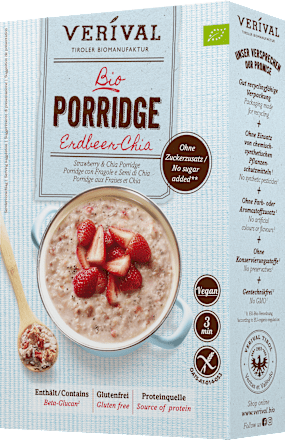 Porridge, Erdbeer-Chia, glutenfrei, 350 g