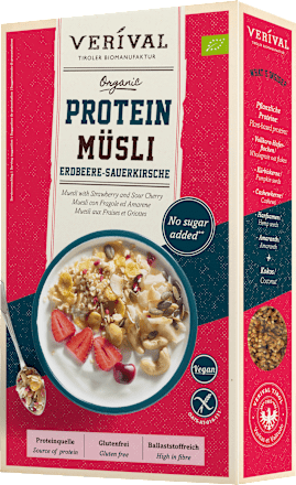 Protein Müsli, Erdbeere-Sauerkirsche, glutenfrei, 300 g