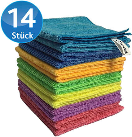 All-purpose doeken microvezel Kleuren Megapack, 14 stuks