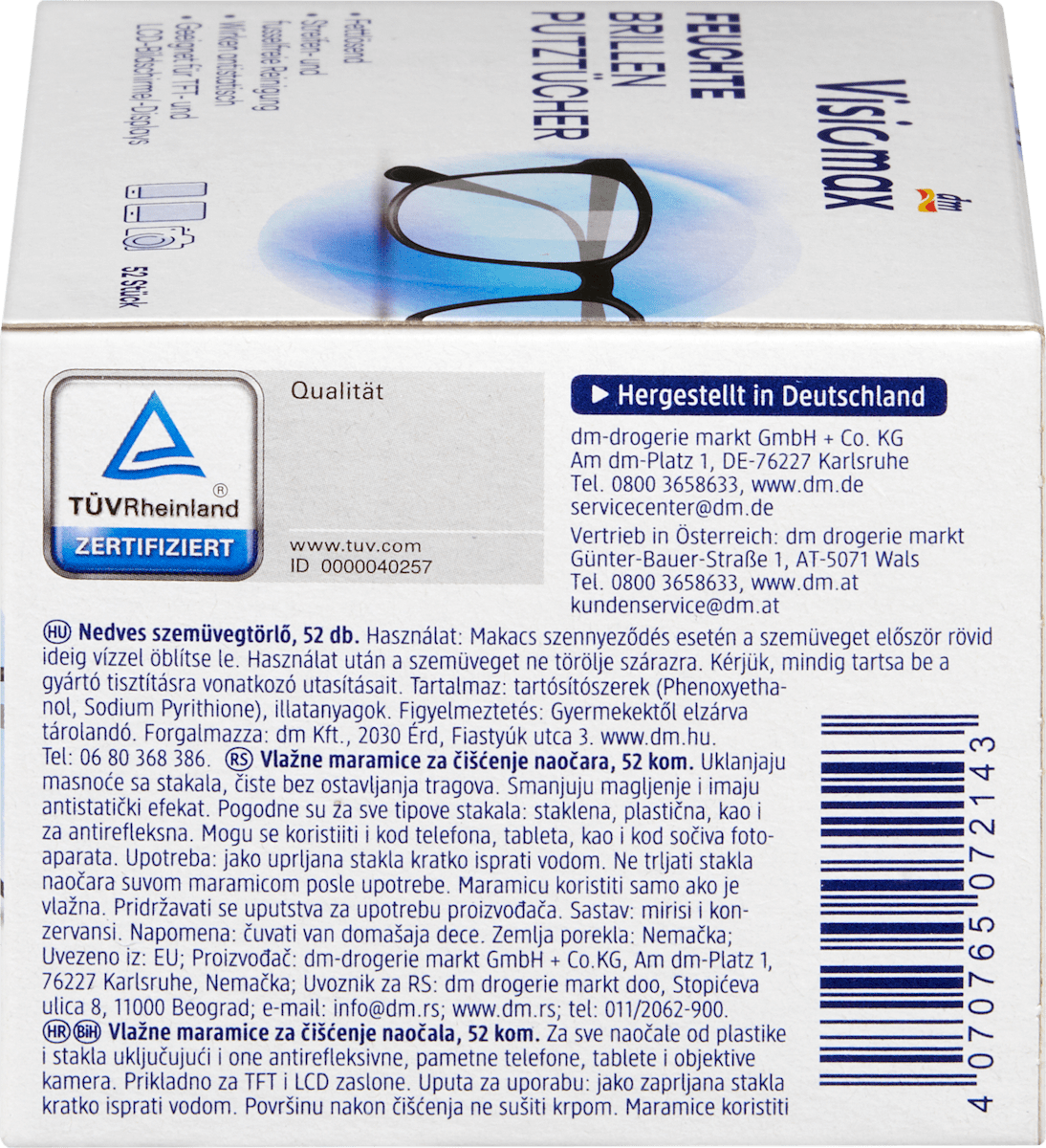Visiomax Brillenputztücher feucht, 52 St