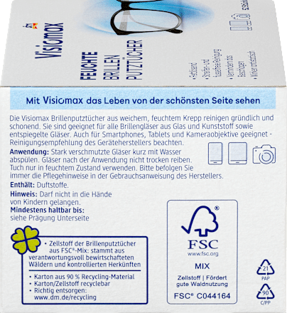 Brillenputztücher feucht, 52 St