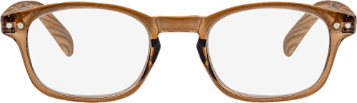 Fertig-Lesebrille glänzend/transparent braun Holzoptik +2,00, 1 St