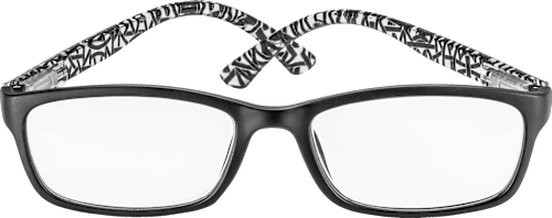 Fertig-Lesebrille schwarz/Muster +1,50, 1 St