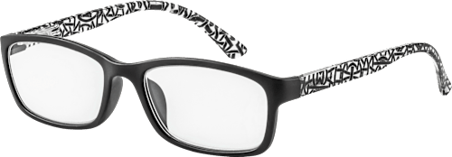Fertig-Lesebrille schwarz/Muster +2,50, 1 St