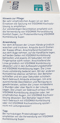 Kombilösung Einmaldosis für weiche Kontaktlinsen, mit Kontaktlinsenbehälter, 15 x 10 ml, 150 ml VISIOMAX