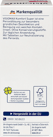 Peroxidlösung Komfort Super für weiche Kontaktlinsen, mit Kontaktlinsenbehälter, 360 ml VISIOMAX