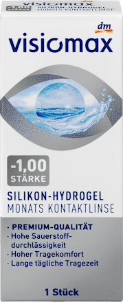 Silikon-Hydrogel Monatskontaktlinse Dioptrie  -1,0, 1 St VISIOMAX