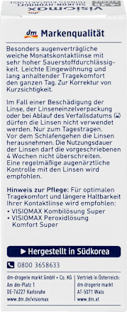 Silikon-Hydrogel Monatslinse - 4,25, 1 St VISIOMAX